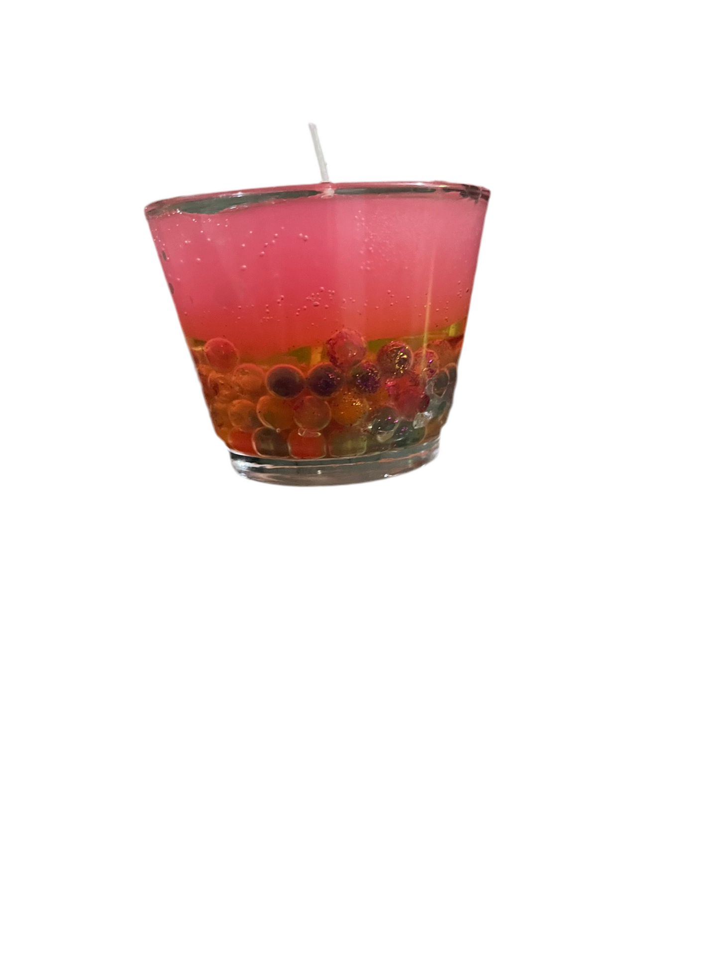 Pink rainbow Gel Candle