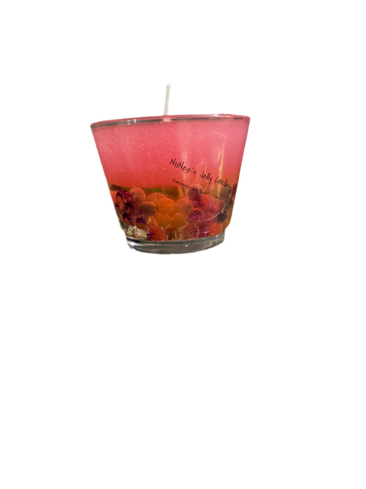 Pink rainbow Gel Candle